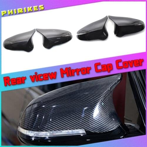 2PCS Real Carbon Fiber Car Side Mirror Cover Outside Rearview Mirror Cover Caps Replacement For BMW F80 M3 &F82 M4 2015-2018