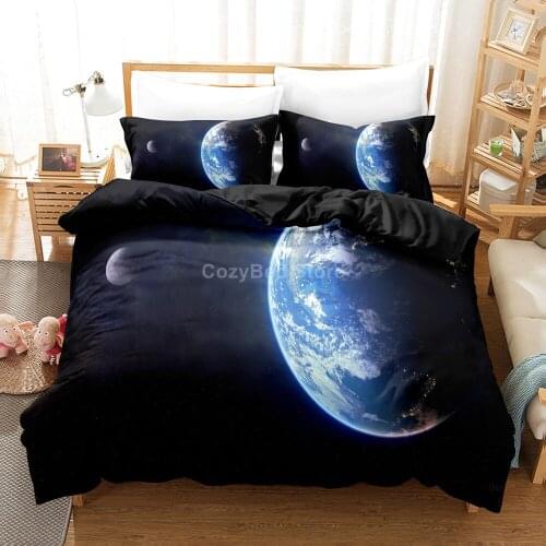 Cool Earth Planet Bedding Set Modern 3d Duvet Cover Set Comforter Bed Linen Twin Queen King Single Size Fashion Luxury Universe