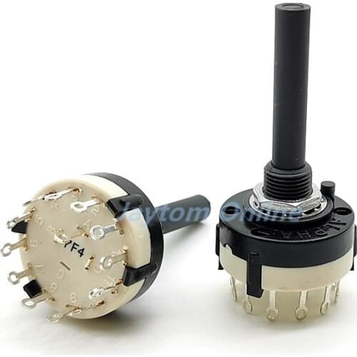 2pcs High-quality SR26 Band Rotary Channel Selector Switch 1 Pole 12 Position Soldering Pins Handle Length 38MM