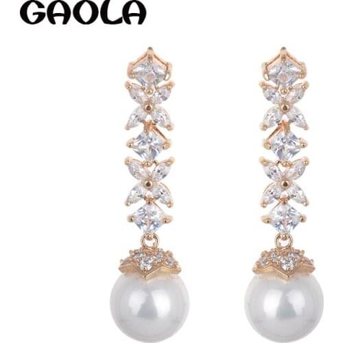 Hot Sale Wholesale Price Charm Jewelry Imitation Pearl Earring Wedding Gifts Dangle Earrings GLE2953
