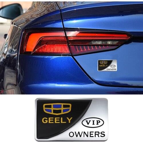 Car VIP OWNERS Logo Trunk Fender Stickers for Geely Emblem Emgrand EC7 EC8 X7 7 GE GT EV8 EX7 Vision CK GE MK Bl King Kong Gx7