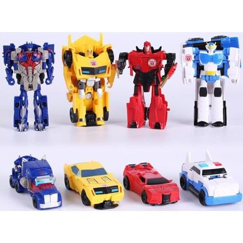 6 pcs / lot Baby Toy Cars Children Model Mini Car Inertia Toy Vehicles Transformation Robot Figure Roll Anti-Slip
