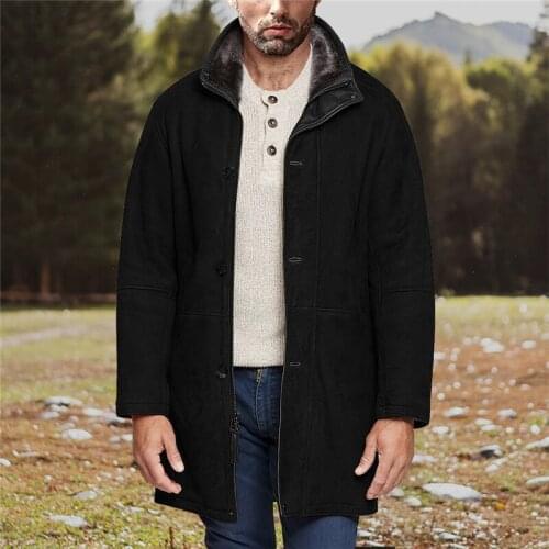 Men Windbreaker With Pile Collar Plus Size Winter Autumn Long Suit Three Color Jacket Fashion Printed Men Coat In Stock