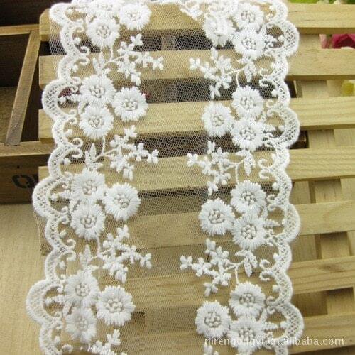 New Product 120mm Cotton lace trim Diy Handmade Patchwork Apparel Sewing Fabric Cotton Lace ribbon 1M/Lot