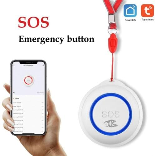NEW Tuya Smart Elderly Emergency Button Wifi Portable SOS Button Security Alarm Emergency Help Alarm Remote Work With Smart Life