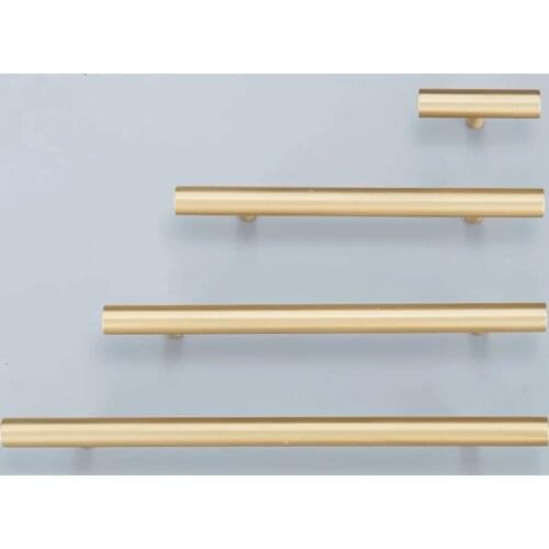 MFYS Furniture Handles Hardware Gold Brass Cabinet Dresser T Bar Pulls European style Drawer Knobs Kitchen Door Pull Handle