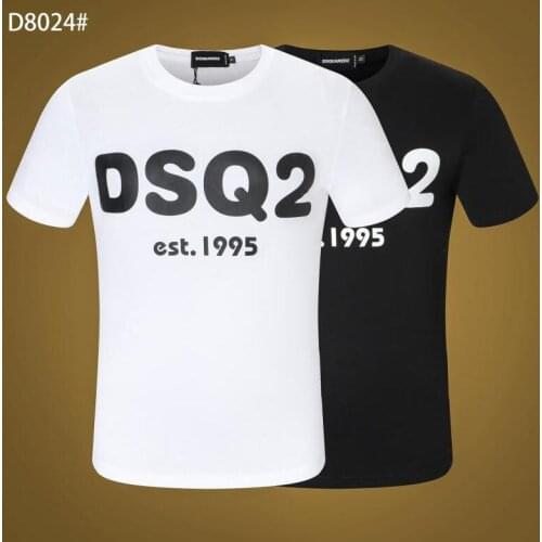 Genuine Dsquared2- Mens and Womens dsq2 Letter Printing T-shirt, Couples Pure Cotton T-shirt D8024