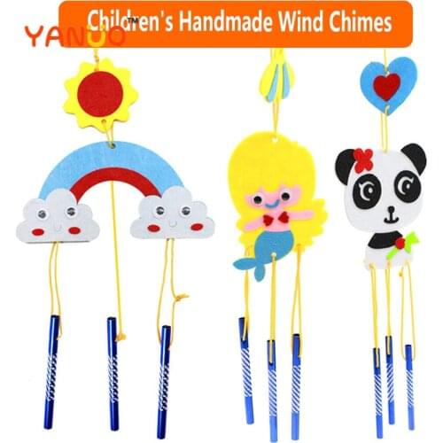 1pcs Crafts Kids Handcrafted Personality Animals Wind Chimes Pendant Craft kit Childrens Toys 8 different styles Sent at random