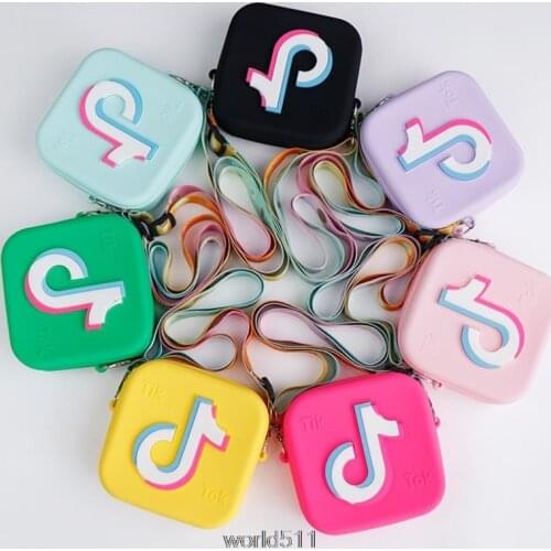 Tik Tok Girls Messenger Bag 2021 Fashion Small Bag Tik Tok Trendy Childrens Small Bag Western Style Boys and Girls Coin Purse