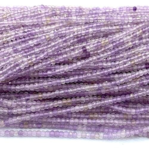 Veemake Ametrine Natural DIY Necklace Bracelets Earrings Ring Faceted Small Rondelle Womens Beads For Jewelry Making 06686