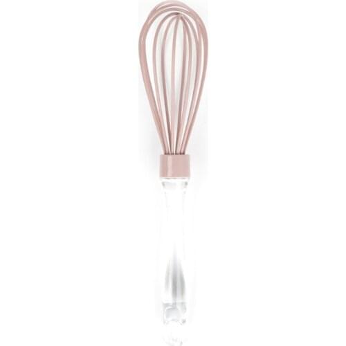 Justdolife Whisk Silicone Manual Balloon Whisk Baking Whisk Egg Beater For Stirring Clear Handle Egg Whisk Egg Mixing Mixer