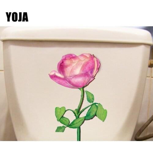 YOJA 15.8X23.4CM Delicate Rose Living Room Wall Decor Fashion Bathroom Toilet Sticker T1-1748