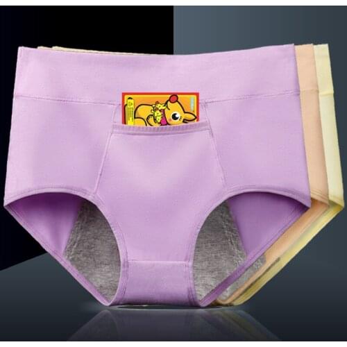 Ladies pocket panties Female Cotton Underwear with Pocket High Quality Novel Breathable Ladies Briefs Menstrual panties lingerie