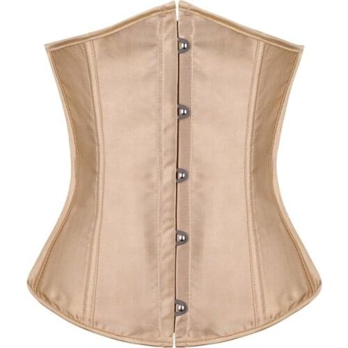 S-6XL Satin Mini Waist cincher Bustiers Top Simple Workout Shape Body shaper Plus Size Underbust sexy women Corset Gothic Top