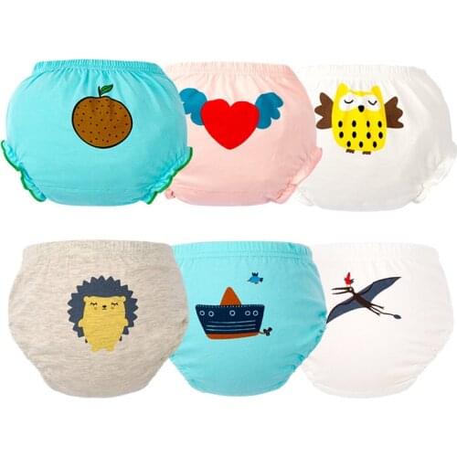 3PCS/Lot 0-24M Cartoon Summer Potty Diapers Training Pants Cotton Animal Panties 80 90 cm Newborn Underwear For Baby Boy Girl