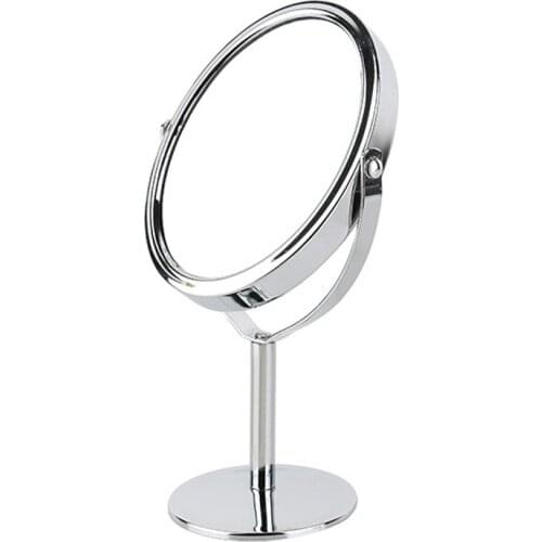 360°rotating portable small mirror double-sided 1:2 large function metal makeup mirror