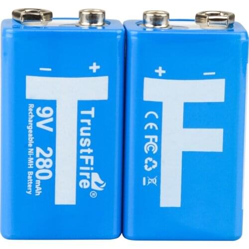 4pcs/lot TrustFire 9V 280mAh Ni-MH Rechargeable Battery NiMH 9V Battery pilhas recarregaveis 9 volt batteries with storage box