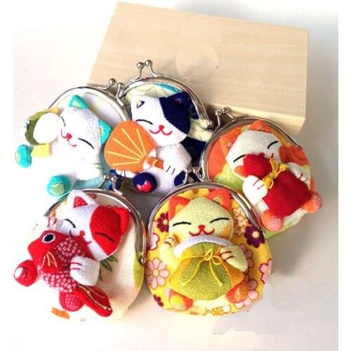 50PCS / LOT Cute purse Portable Coin storage bag Cat Wallet Coin Purse Cotton Animal Cartoon Coin Wallet