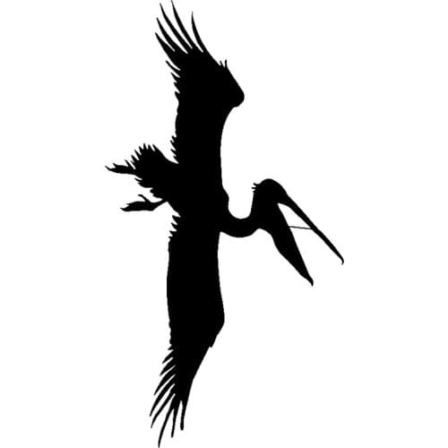 8.8cm*16.5cm Flying Pelican Bird Animal Vinyl Car Sticker Motorcycle Black/Silver S3-5521