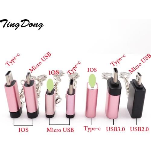 TingDong Micro USB to Converter Adapter For iPhone X 8 7 6 Plus Type C/IOS to Micro USB Adapter For Samsung S8 For Xiaomi 9 Letv