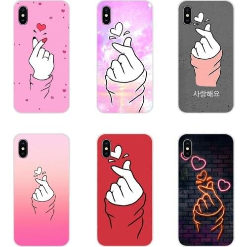 Accessories Phone Cases Covers Love on the finger kpop heart For Samsung Galaxy S2 S3 S4 S5 Mini S6 S7 Edge S8 S9 S10E Lite Plus