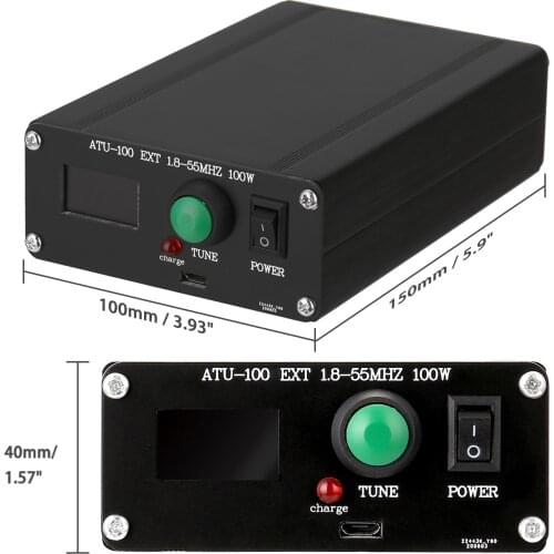 ATU-100 EXT Automatic Antenna Tuner 1.8-55MHz 100W Open Source Shortwave Automatic Antenna Tuner with Metal Housing Assembled