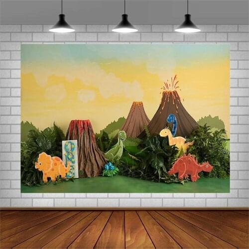 Avezano Photography Backdrops Newborn Dinosaur Theme Volcanic Eruption Birthday Party Photographic Background For Photo Studio