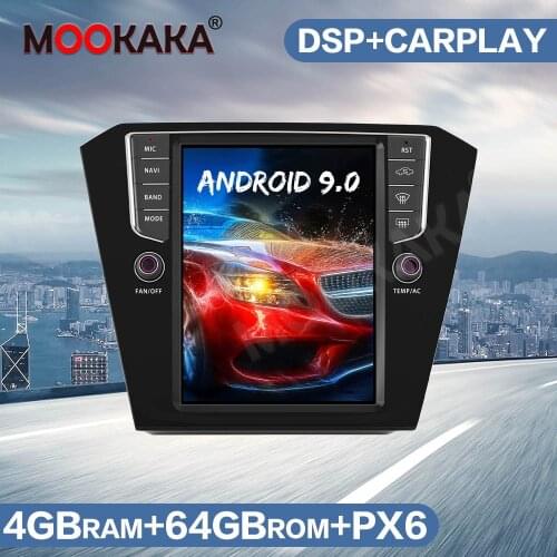 Android 9.0 4G 64GB Tesla Vertical Screen Car GPS Navigation For Volkswagen Magotan 2013-2019 Head Unit Multimedia Player Stereo