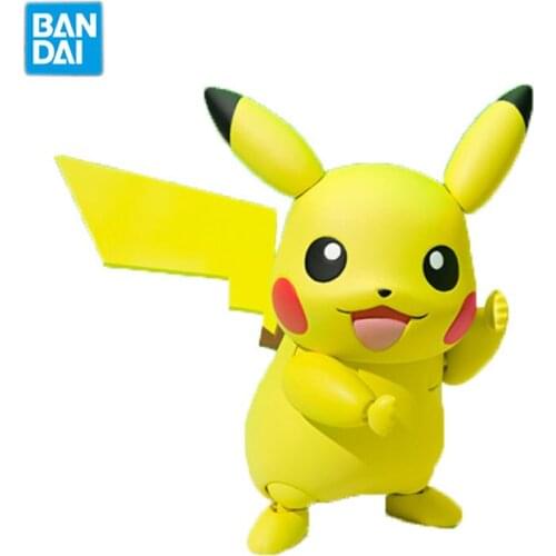 Bandai SHF Pokemon Japanese Anime Cartoon Pikachu Kawaii Kids Toys Model Action Figures Collections Cake Decoration Dolls Gifts
