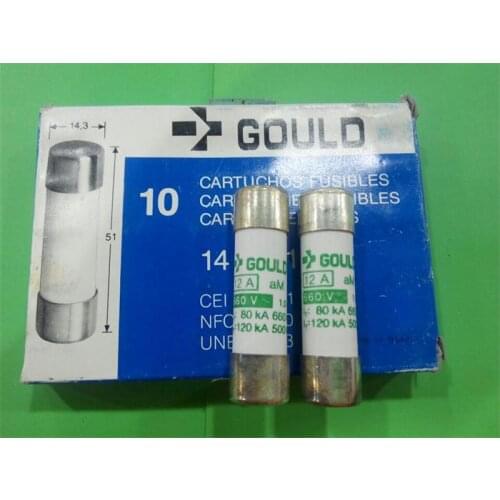 Free shipping 5pcs Import fuse fuse ceramic 14X51MM GOULD genuine 12A 500V 120KA