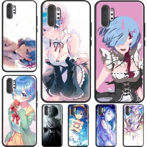 Anime RE ZERO Ram Rem Case For Samsung Galaxy S21 Ultra Note 20 Note 10 Plus S8 S9 S10 Plus S10e S20 FE Cover