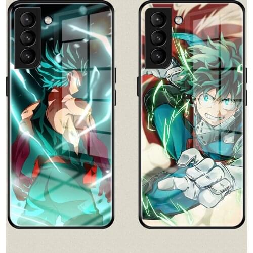 Anime My Hero Boku No Academia Deku Tempered Glass Phone Case For Samsung Note 8 9 10 20 21 Plus Ultra S8 S10 S10E S20 S21 FE
