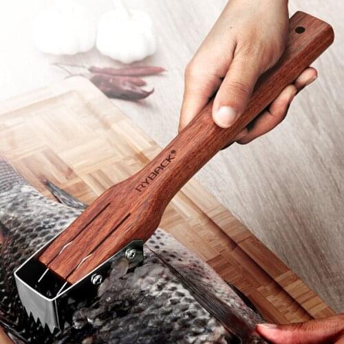 Wooden Handle Marvelous Gadget for Scraping Fish Scales Household Scales Scraper Kitchen Gadgets Kitchen Accessories