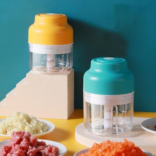 Electric Garlic Masher Press Eco-friendly Simple Operation Plastic Mini Food Chopper Electric Garlic Press for Home Kitchen Tool