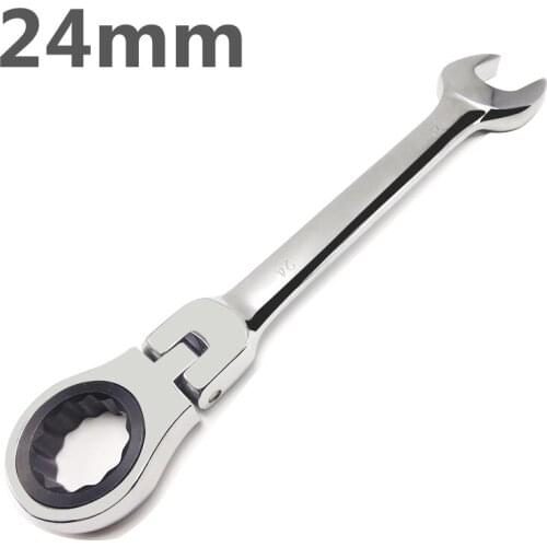 HOEN 24mm Keys Ratchet Spanners Open End Torque Ring Flexible Gear Wrench Head Ratchet Wrench Sockets Mini Spanner Tool set