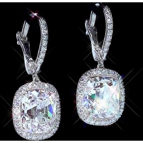 Huitan Luxury Fashion Womens Dangle Earrings with AAA Crystal Cubic Zirconia Elegant Bridal Wedding Earring Top-quality Jewelry