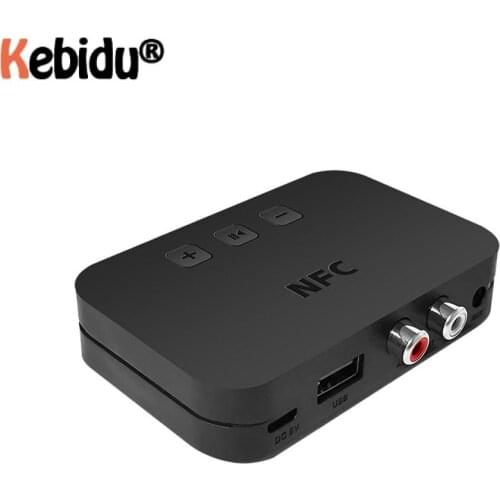 Kebidu Smart NFC Bluetooth 5.0 audio receiver with A2DP RCA AUX 3.5MM USB Playback Stereo Audio Wireless Adapter For Car Speaker