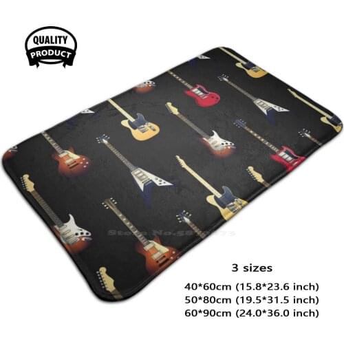 Seemless Electric Guitars Collection Art Design Door Mat Foot Pad Home Rug Flying V Stratocaster Guitars Guitar Guitars