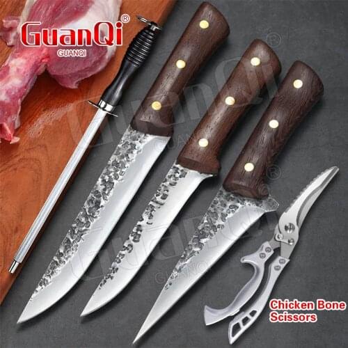Forged Stainless Steel Kitchen Chef Knife Slaughter Boning Special Knife Meat Cutting Knife Fishing Knife Butcher Knife