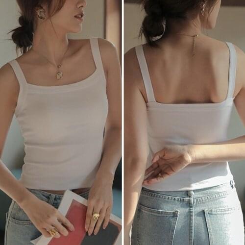 Crop Tops Camis Sleeveless Women Camisole 2021 Summer Sexy Halter Tank Top Slim Solid Color Plus Size Female Clothing X128