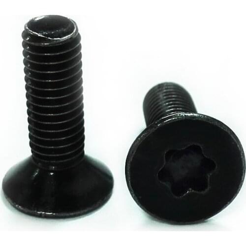 M4 M5 Carbon Steel Plum Torx T&TX Screws Countersunk Head Screw Six-Lobe Flat Bolts Black 6mm-16mm Length