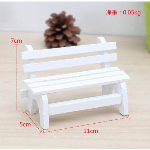 Micro Landscape Props Miniatures Bench Photo Props Garden Small Chair Ornament 11 5.5 7cm Cute Craft Model