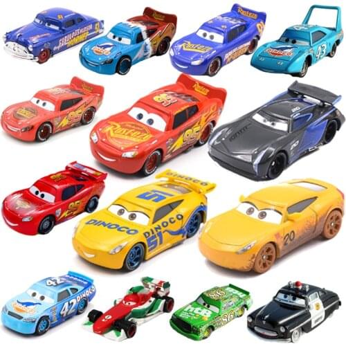 Disney Pixar Cars 2 3 Lightning McQueen Mater Jackson Storm Ramirez 1:55 Diecast Metal Alloy Model Toy Mc Queen Car Gift for Kid