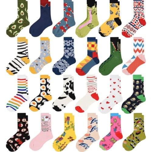New Autumn And Winter Fashion Unisex Funny Socks Women College Wind Animal Cartoon Wild Color Cotton Ladies Socks Harajuku