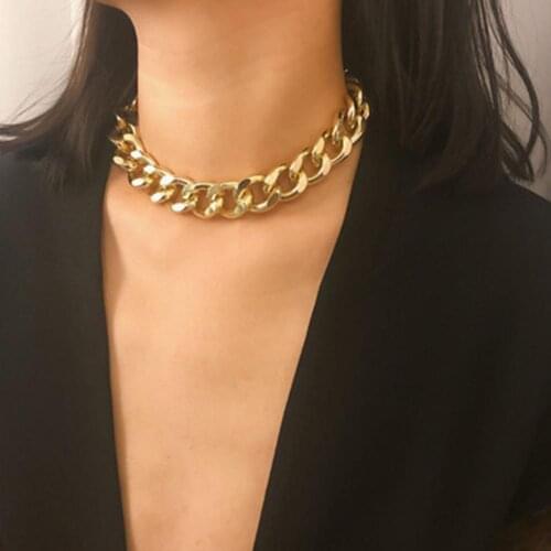 2021 New Fashion Simple Cool Exquisite Thick Short Clavicle Necklace Chain Choker Necklace Jewelry Accessory for Daily