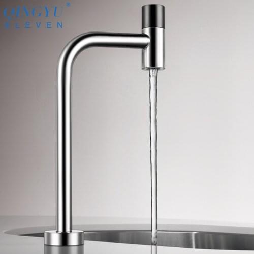 QINGYU ELEVEN New Drinking Kitchen Filter Faucets Rotary Switch 304 Stainless Steel Brushed Single Cold Kitchen Faucet
