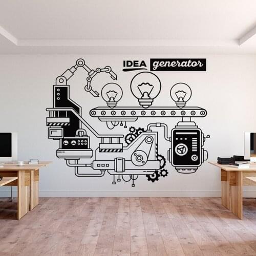 Office Idea Generator Vinyl Wall Sticker Removeable Office Decor Wall Art PVC Decal Room Decoration DIY Decals Mural Y72