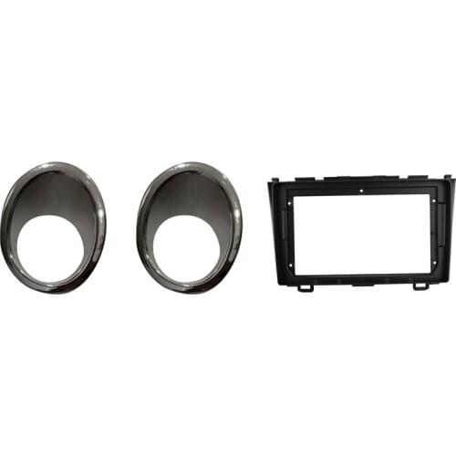 Front Bumper Fog Light Trim Rim Lamp Cover Cap Reflective Sticker with Car Radio Fascias Stereo Panel Dashboard Kit