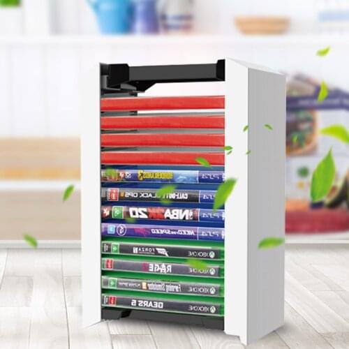 Game CD Box Disc Rack Storage Can Store 12 Pieces Games Accessories Game Tower Shelf Console Stand Black And White Colors