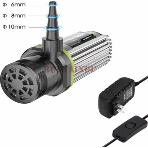 Mini Water Pump 12V Submersible Pump with 15M Lift Max 480L/H Max + 110V-240V Adapter for Sink Machine Cutting Machine